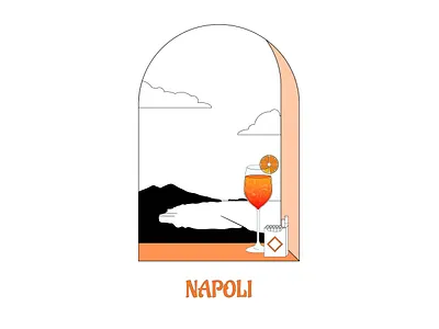 VIEWS OF ITALY adobe amalfi aperol capri graphic design illustration illustrator italy limoncello naples poster print sicily travel