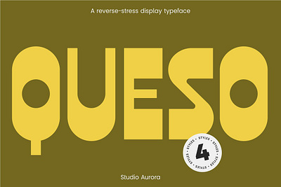 Queso – Quirky Retro Display Font big font bold font brand font chunky display display typeface font family fun logo font logotype playful font pop font quotes for instagram retro sans serif typeface type whacky