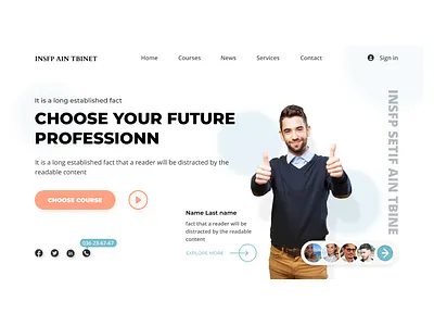 Vocational Training Institute e learning figma design landing page modern school template ui web webdesign website