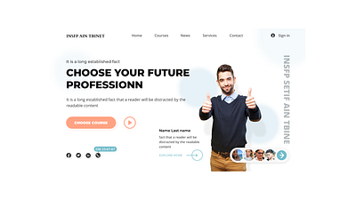 Vocational Training Institute e learning figma design landing page modern school template ui web webdesign website