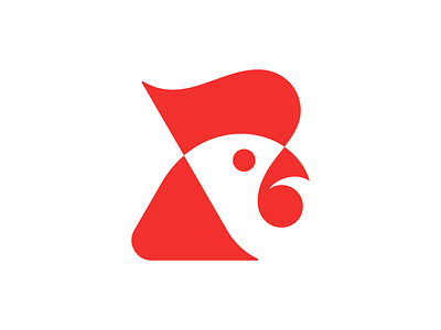Rooster mark animal bird branding cock design geometry icon illustration logo mark minimalism negativespace pet rooster symboly