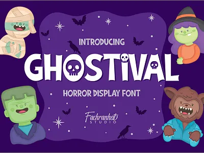 Ghostival Font branding cartoon cool cute design display fancy font font awesome font design funny halloween horror illustration logo logotype typography vector