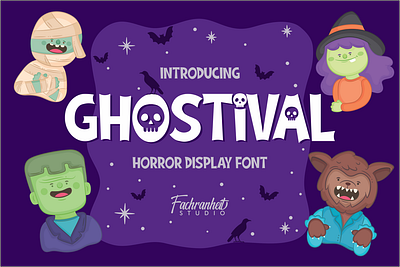 Ghostival Font branding cartoon cool cute design display fancy font font awesome font design funny halloween horror illustration logo logotype typography vector