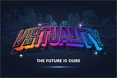 Virtuality Text Effect branding cool design font font awesome font design futuristic logo logotype modern typography virtuality