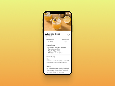 Daily UI 040 alcohol cocktail dailyui dailyui040 dailyui40 dailyuichallenge ui uidesign uiux ux uxdesign whiskeysour