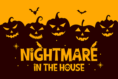 Nightmare in the House (Ghostival Font branding cartoon cool cute design display fancy font font awesome font design funny halloween horror illustration logo logotype typography vector