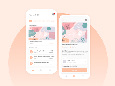 Events 🎟️ | Mobile App app events interface mobile tickets ui
