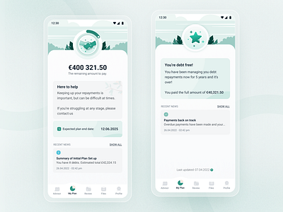 Cerebreon Mobile App animation app badge banking character design debt design finance illustration interface ios mobile ui ux