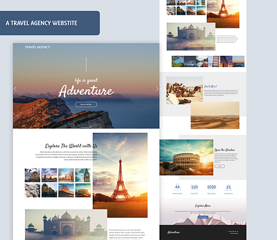 Travel Agency Website adobe xd agency booking brand trends branding company trends design design trends landing page trends modern webpage reservation responsive website tourism travel travel trends trend web design world travel