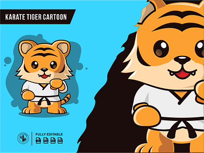 Karate Tiger Cartoon Illustrations branding cartoon character design dribble graphic design ideas illustration illustrations instagram karate logo logoinspirations mascot tiger ui vector zerologicstudio