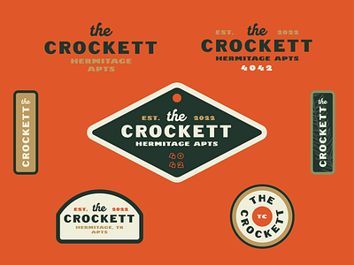 The Crockett badge brand identity branding camp camping design eclectic logo real estate retro rustic typography