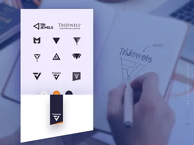TriJewels logo design process branding graphic design illustration insignia logo logo design rebranding