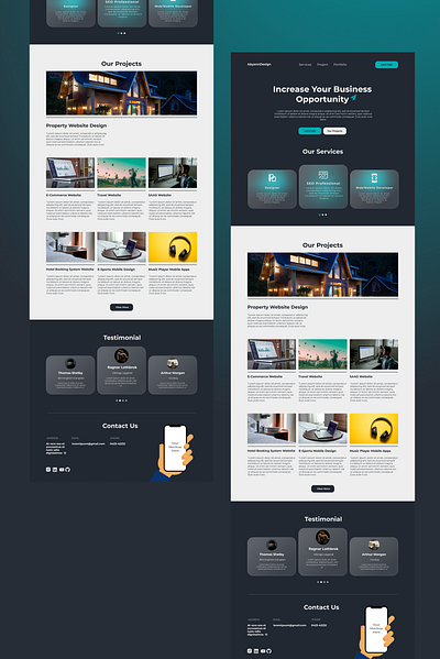 Digital Agency Simple Landing Page app branding card design glassmorphism landing page responsive ui website
