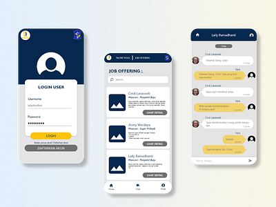 Application Hiring app design ui