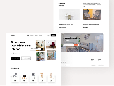 Minism - Minimalist Web designjam dribbbleindonesia ecommerceweb furnitureapp furnitureweb minimalistapp minimalistweb shoppingapps shoppingweb uidesign uiux userinterfacedesign uxdesign webdesign webminimalist