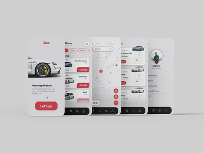 Electric Car Rent Concept App branding electric car graphic design illustration ui