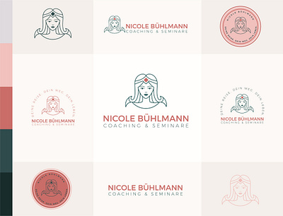 Nicole Logo branding branding design design girl icon illustration lineal logo logotype vector woman