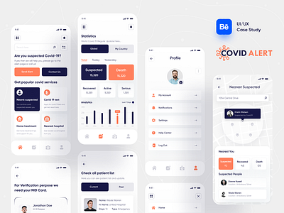 Case Study : Covid Alert Mobile App alert app app case study behance case study case study covid 19 covid alert health health app health case study health industry healthcare hospitality ios app case study medical app medical industry medicine mobile app ui ux ui ux case study ux case study