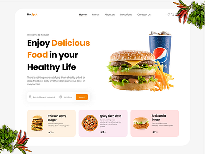 Food Ordering Website graphic design ui
