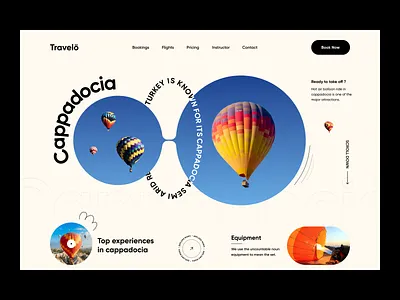 Travelling Web Site Design: Landing Page / Home Page UI baloon ride cappadocia dribbble2022 homepage hot air baloon landing page minimal mockup orix sajon tour planner tourism travel travel activities travel guide travellers web web design website website design