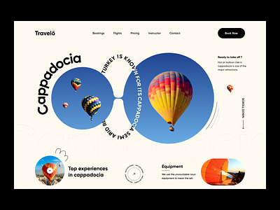 Travelling Web Site Design: Landing Page / Home Page UI baloon ride cappadocia dribbble2022 homepage hot air baloon landing page minimal mockup orix sajon tour planner tourism travel travel activities travel guide travellers web web design website website design