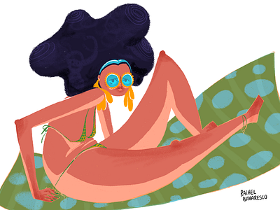 saturday beach day 2d character character design design illustration procreate