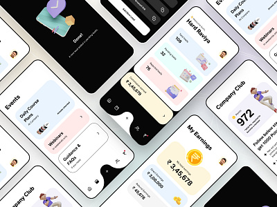 Policy Insurance Agent App agent app design application bottom navigation bar bottom tab clean ui company club dashboard design earnings events insurance ios ios app mobile mobile design policy ui uiux ux