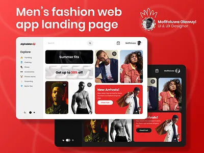 Men's fashion web app landing page design fashion logo product design ui ux web app web design
