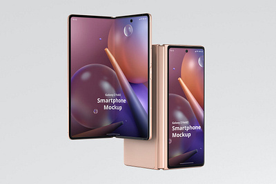 Phone Mockup Galaxy Z Fold2 abstract android clean device display fold galaxy laptop mac macbook mockup phone phone mockup presentation realistic samsung simple smartphone theme z fold