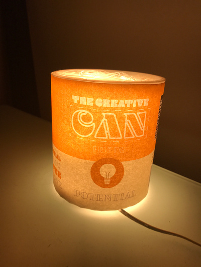 The Creative Can 3d printed 3d printer branding design light logo product typography vector