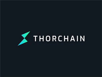 Thorchain Logo blockchain blue bright crypto design futuristic geometric logo