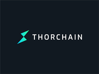 Thorchain Logo blockchain blue bright crypto design futuristic geometric logo