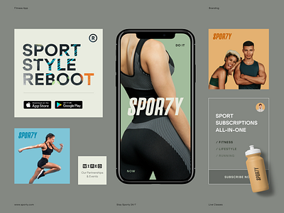 Sporty Brand Identity agency brand guidelines brand identity branding designer dribbble dribble fitness halo lab identity logo logo design logotype marketing packaging pitch deck presentation smm sport studio