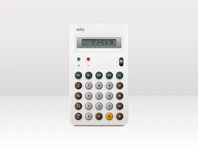 Braun Calculator Illustration 3d branding braun calculator clean design designer dieter rams graphic design illustration illustrator minimal ui