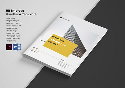 HR / Employee Handbook Template agency business clean company corporate creative employee booklet employee brochure employee guide employee handbook employee handbook design employee onboarding handbook template hr handbook human resources indesign template marketing ms word professional welcome book