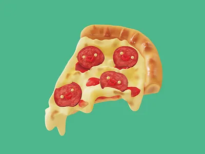 pepperoni pizza 3d 3d art cheese cute food nomad pepperoni pizza