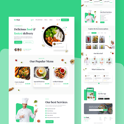 BoltFood - Delicious Food Landing Page figma productdesign ui uiux ux webdesign website