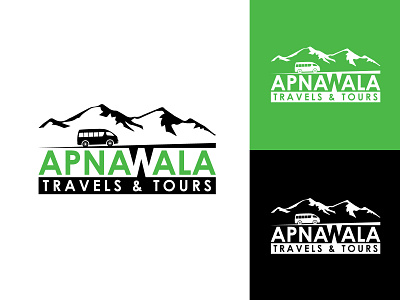 Apnawala Travels & Tours 3d animation branding design driver flat graphic design hills hmmurtazaofficial illustration illustrator kashmir logo motion graphics tours travel travelers ui ux vector