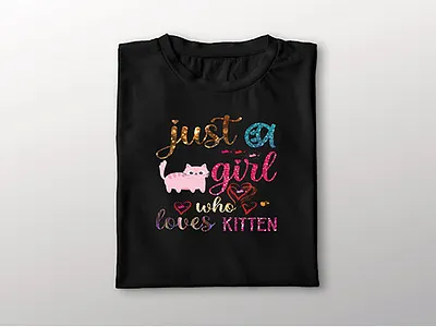 T-shirt design animal t shirt cats t shirt just a girls who loves cat t shirt design