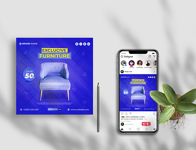 Exclusive Furniture Social Media post Design advertisement advertising agency brochure business business brochure business flyer design flyer illustration logo social media post