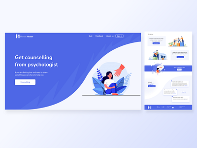 Councelling Web application UI adobe photoshop adobe xd health illustration typography ui user experience user interface ux
