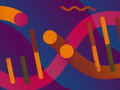 DNA radiation adiation atomic cell dna editorialillustration nuclear science
