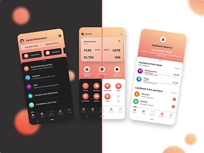 Finance | Mobile Banking App app bank banking banking app dark and light dark mode dark ui finance gradient design gradient ui light mode light ui mobile mobile app mobile banking ui