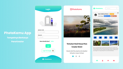 Onboarding PhotoKamu app branding design icon typography ui ux