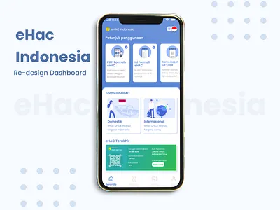 eHac Indonesia Apps | Re-design Dashboard app art branding clean covid dashboard design ehac mobile ui ux