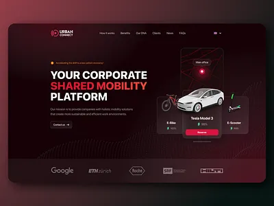 Main screen on homepage dark mode desktop homepage landing page main screen ui website