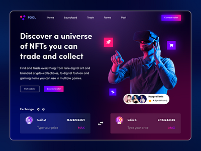 NFT Landing Page bitcoin clean figma finance interface landingpage nft website