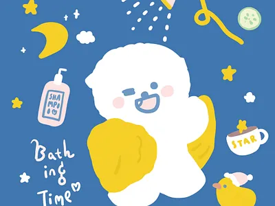 Bathing time books childrens book dogs graphic design illustration logo