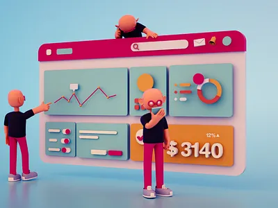 3D Dashboard 3d design illustration ui ux web