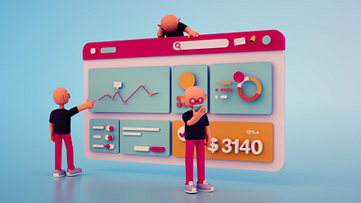 3D Dashboard 3d design illustration ui ux web